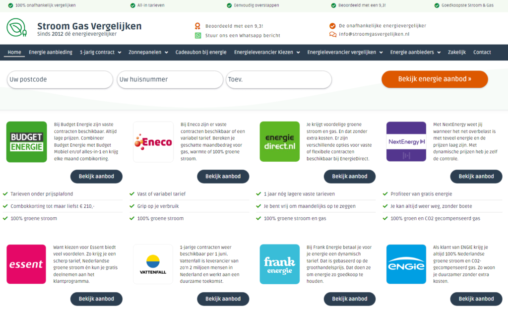 stroomgasvergelijken